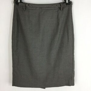 Banana Republic Pencil Skirt Gray Houndstooth Belt